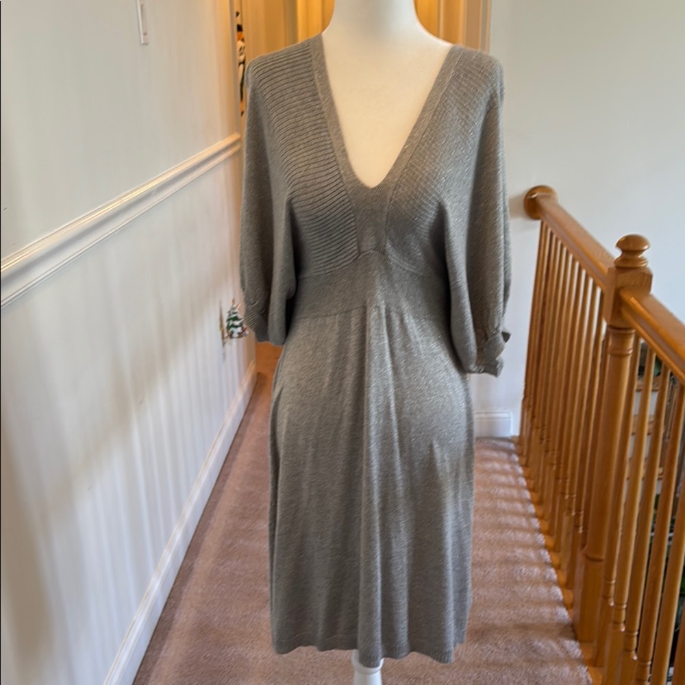 Elegant Gray V-Neck Dress